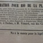 Appel à l'émigration vers le Río de La Plata - paru le 01.05.1855 dans L'ERE IMPERIALE Journal des Hautes-Pyrénées- cliquez sur l'image pour l'agrandir